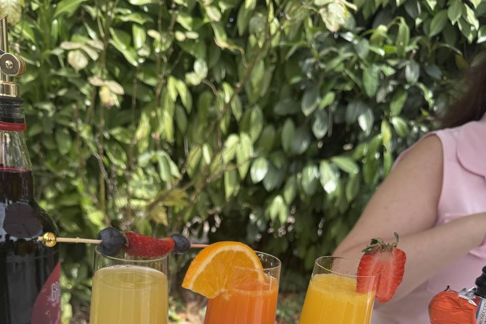Mimosa com sumos naturais
