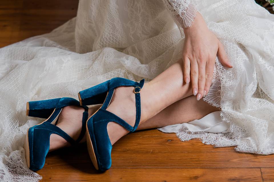 Sapatos de noiva azuis
