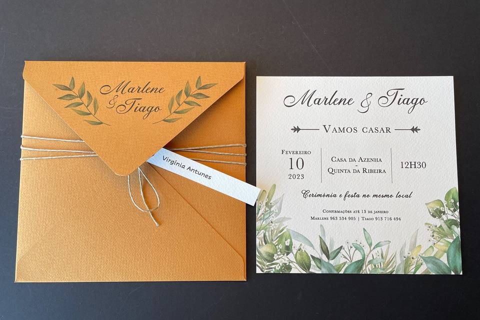 Convite com envelope