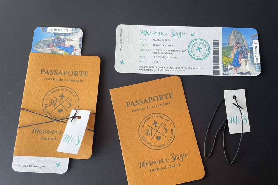 Convite passaporte com bilhete