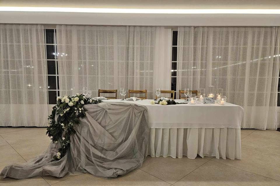 Bodas de prata mesa dos noivos