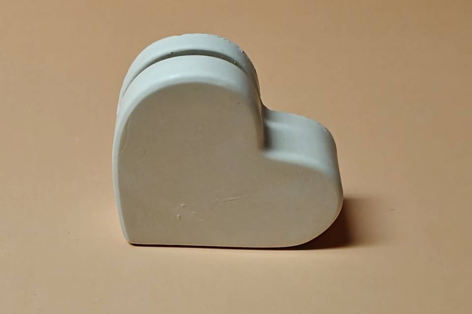 Coração porta cartões gesso