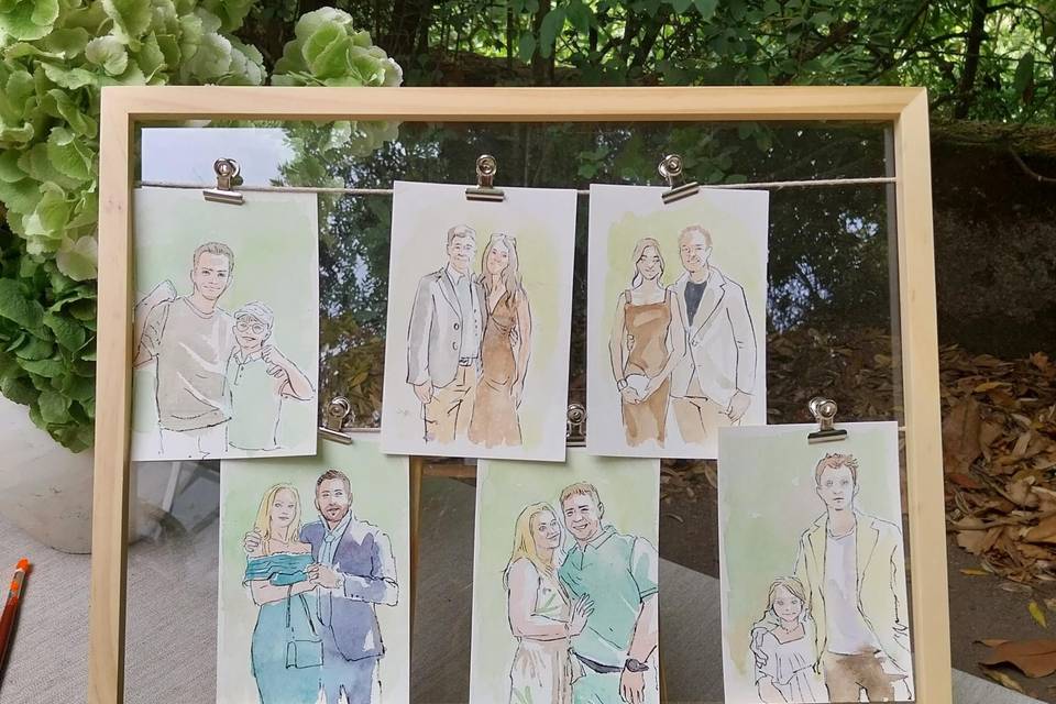 Exemplos de retratos  ao vivo