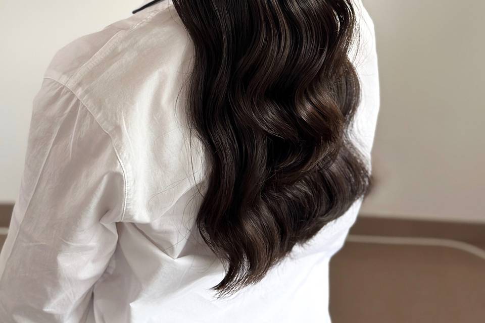 Semi updo soft waves