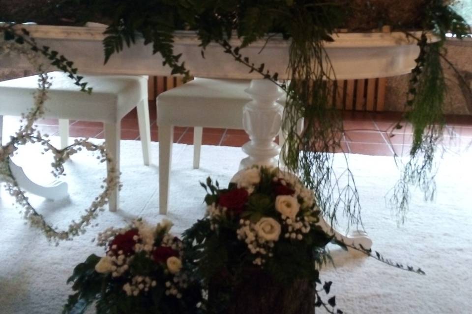Decoração mesa de noivos