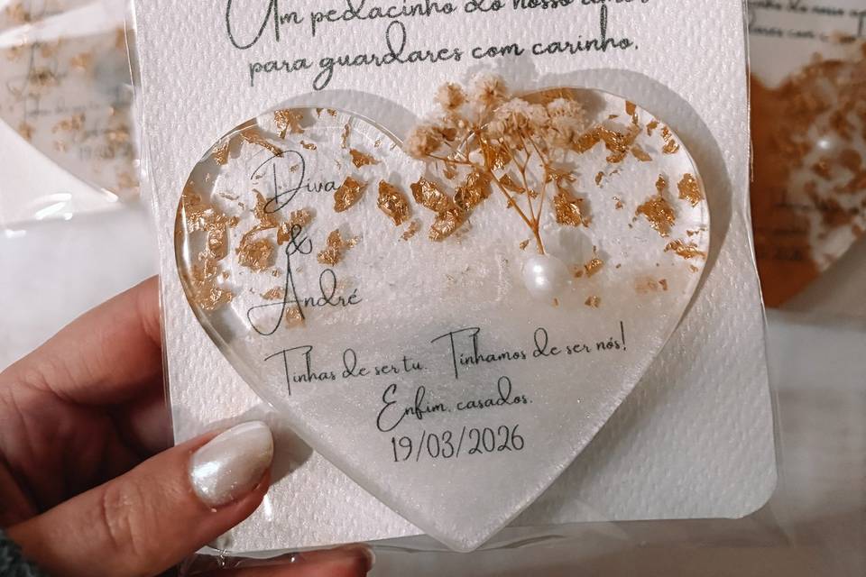 Lembranças com cartões pers.