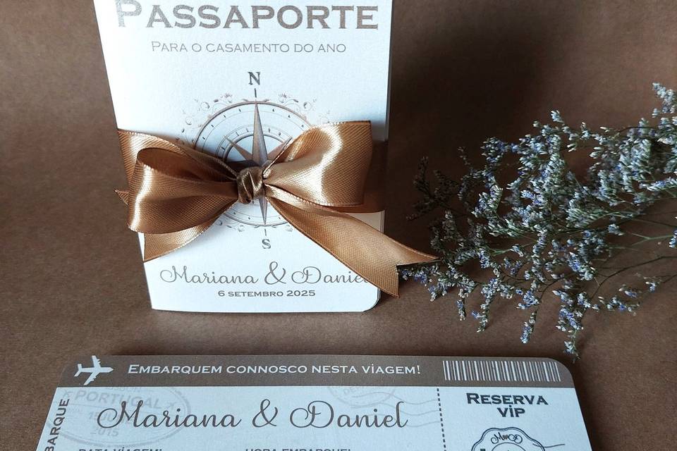 Convite casamento viagens
