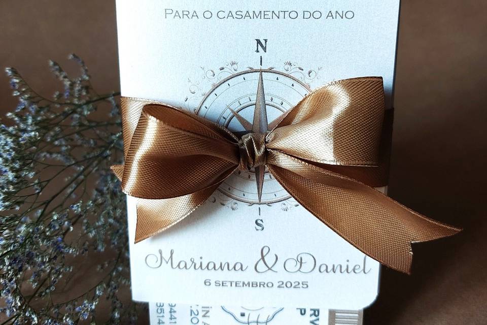 Convite casamento viagens