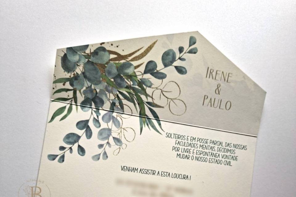 Convite casamento rústico