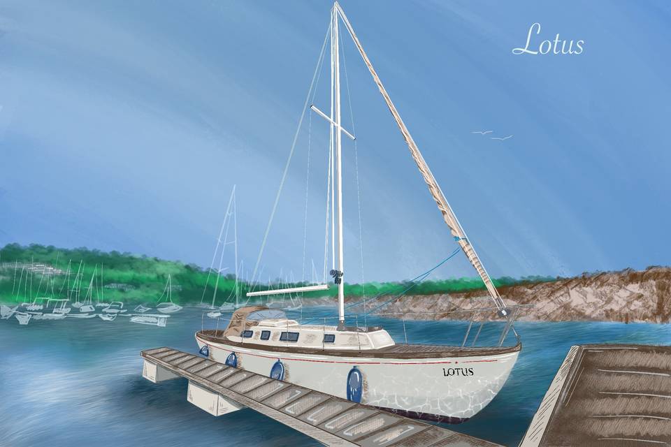 Centro de mesa - Barco Lotus