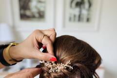 Penteado com toucado