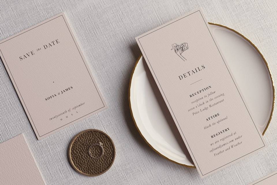 Elegant save the date & menu