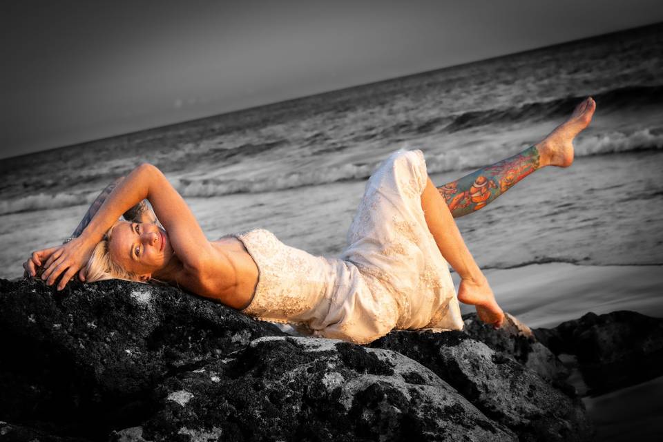 Trash the dress na praia