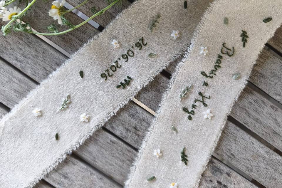 Fita bordada para bouquet