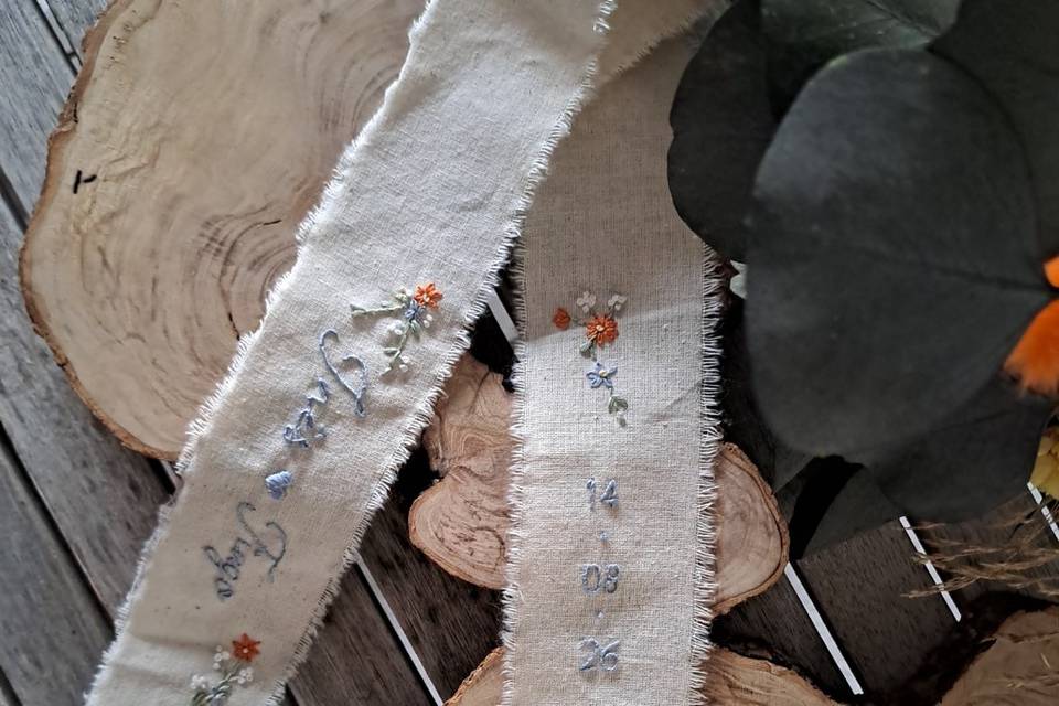 Fita bordada para bouquet
