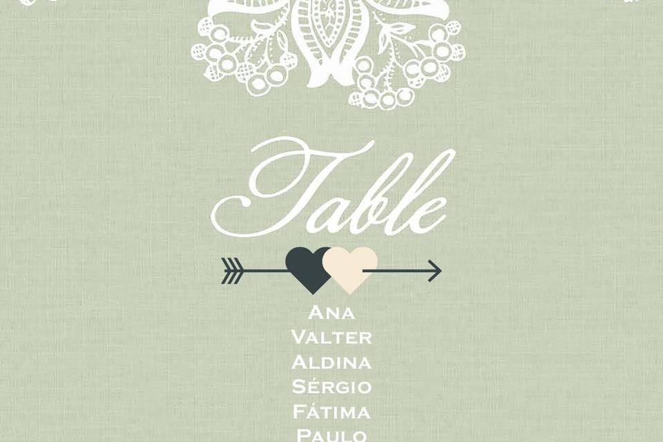 Table bridal nomes