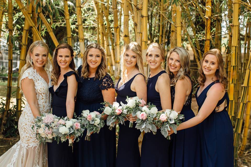 D. and bridesmaids