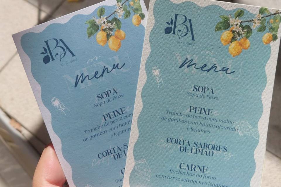 Menu limões