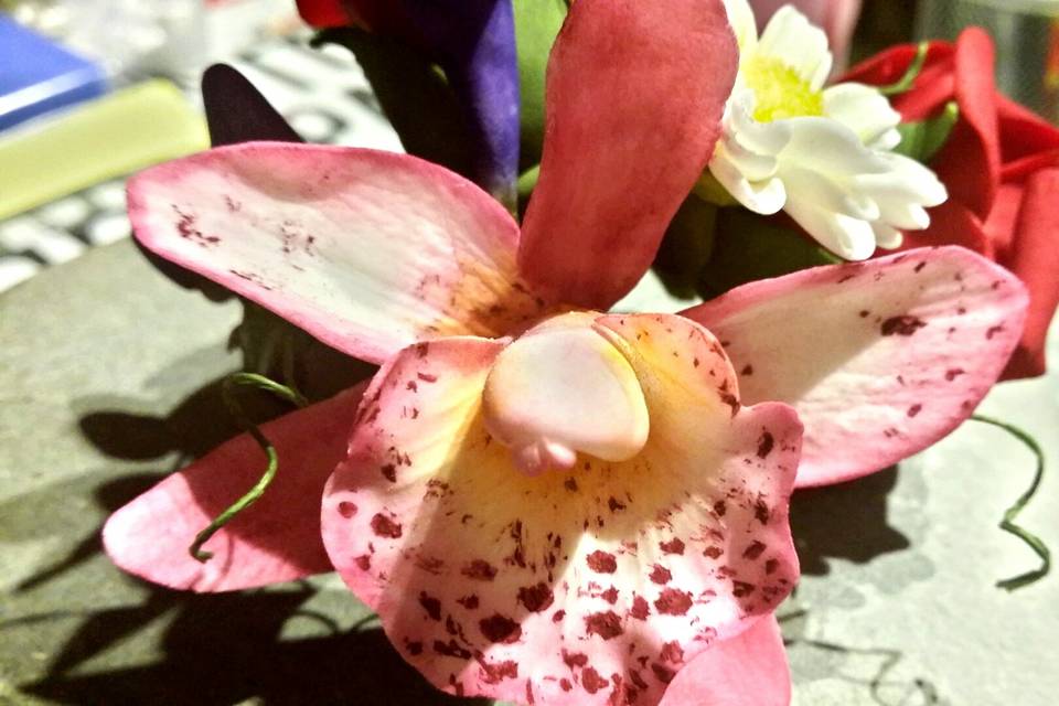Orquídea em pasta de açúcar