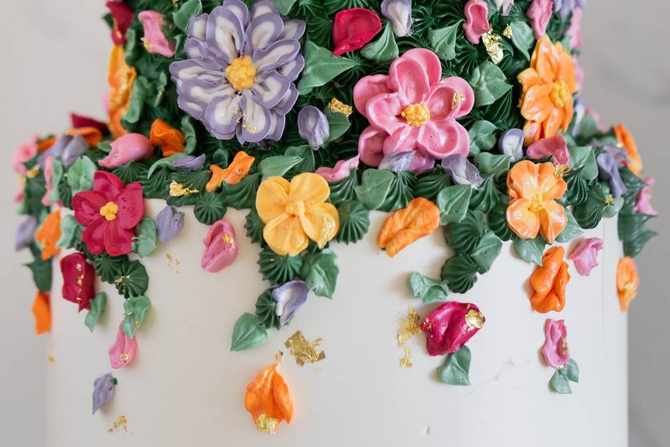 Colourfull 3D flower Cake