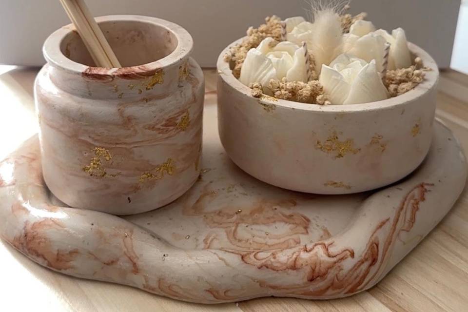 Conjunto efeito marmore