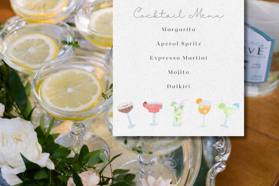 Cocktail menu