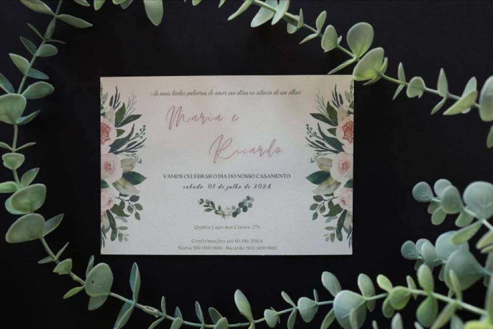 Convite floral horizontal