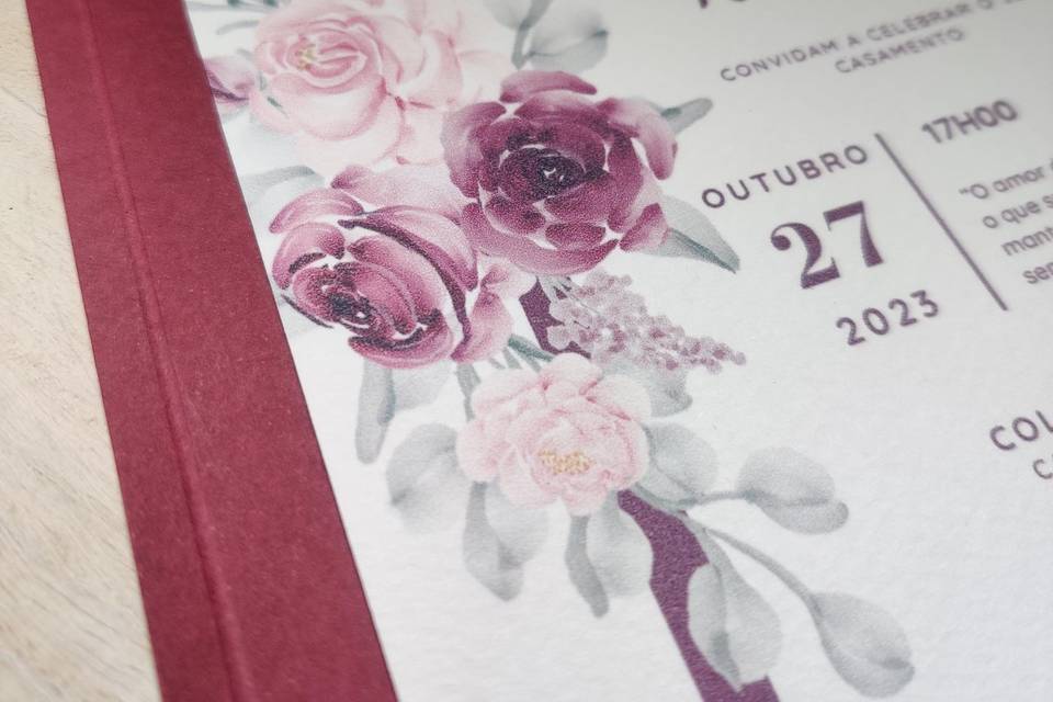 Modelo floral com moldura