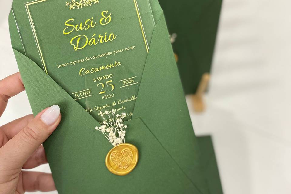 Convite em acrilico S&D