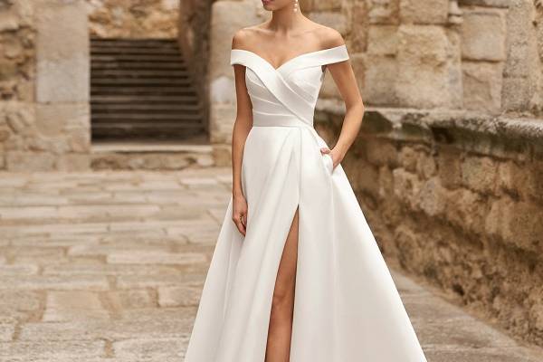 Poeta vestido noiva cetim