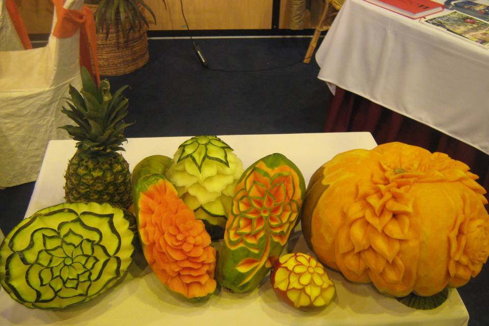 Flores em frutas