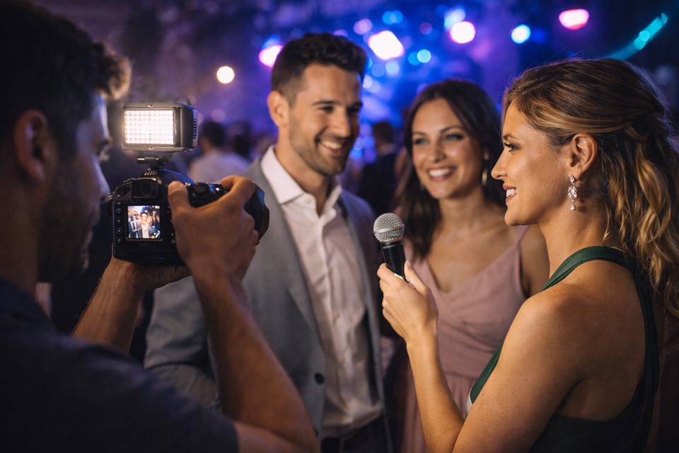Entrevistas durante a festa