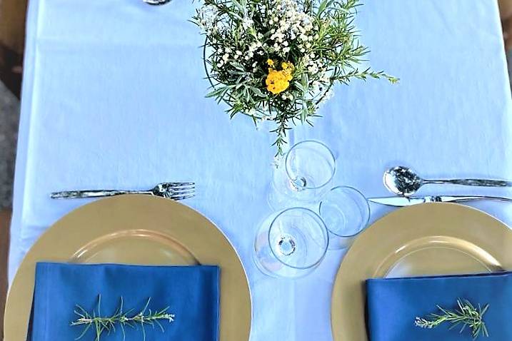 Blue & gold wedding