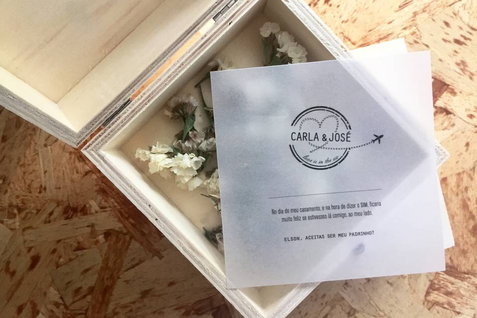 Caixa personalizada padrinhos