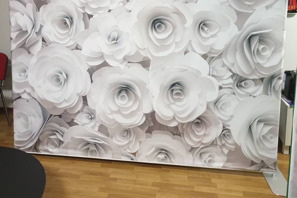 Backdrop flores brancas