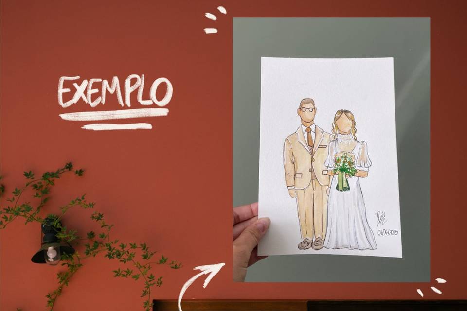 Noivos e a pintura