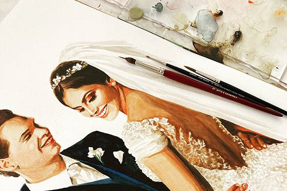 Aguarela casamento