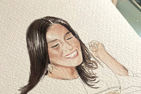 Digital impresso aguarela