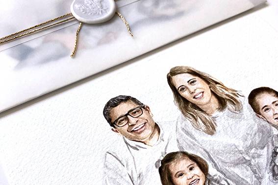 Convite com aguarela