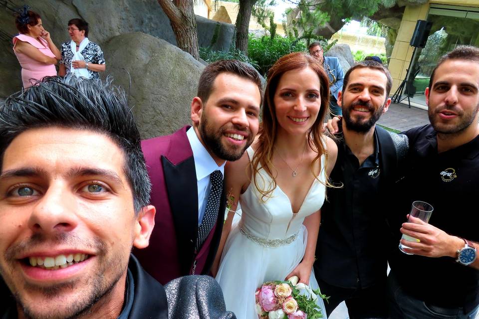 Foto com noivos