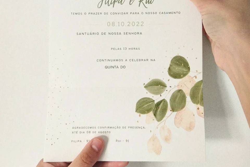 Convite formato carta