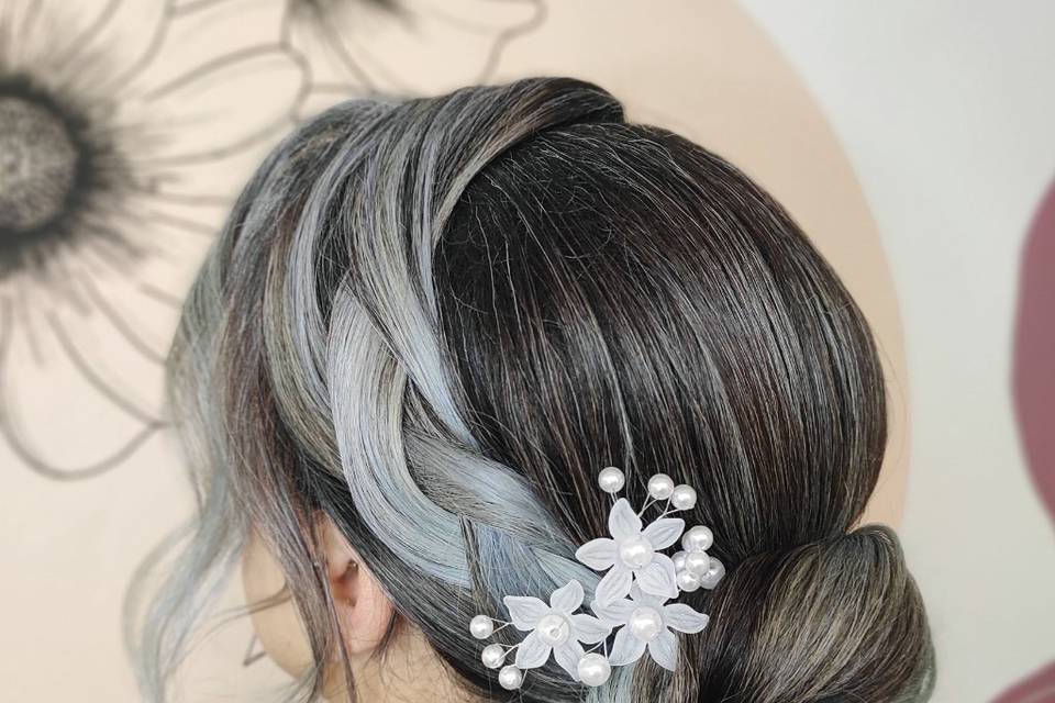 Penteado com véu