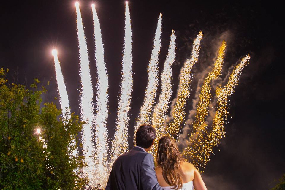 Casamento, fogo de artifício