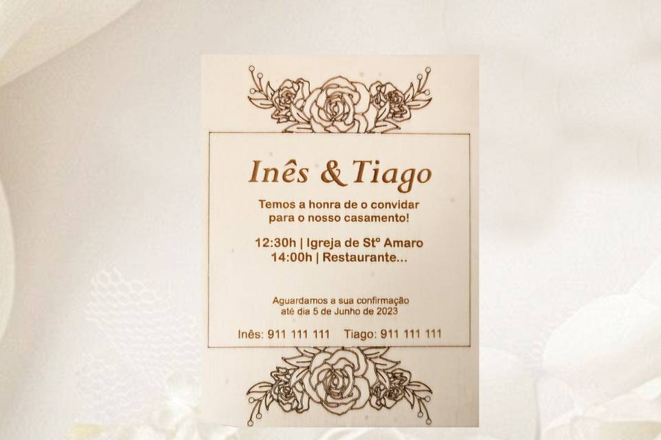 Convite de Casamento Madeira