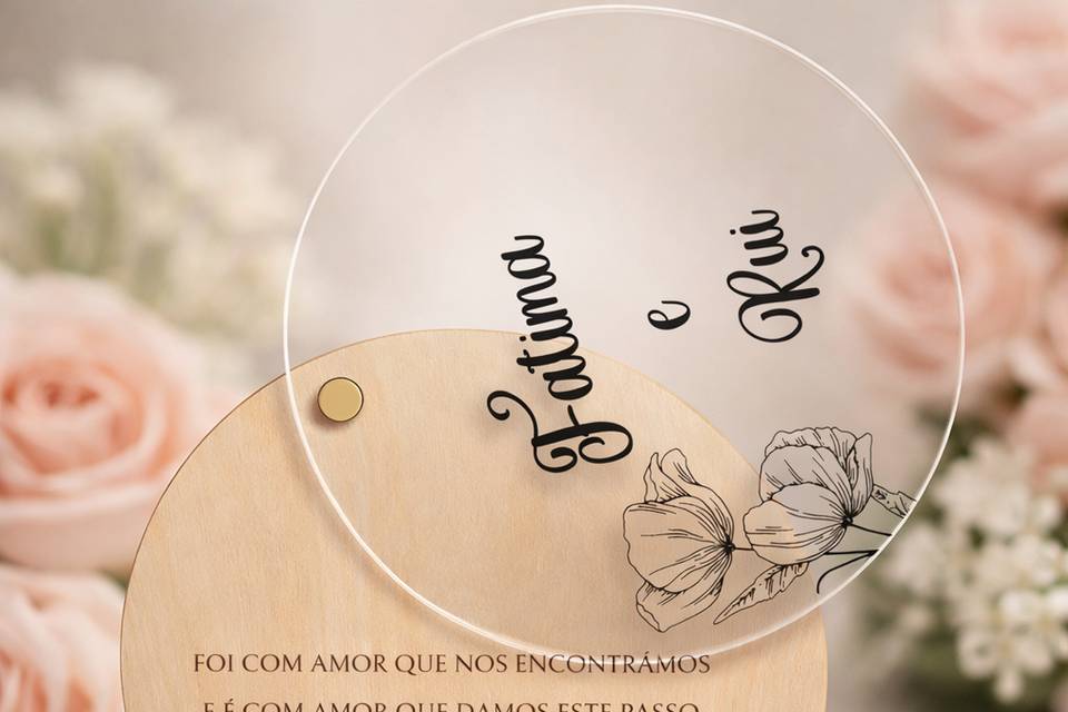 Convite de Casamento Redondo