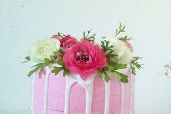 Drip cake flores