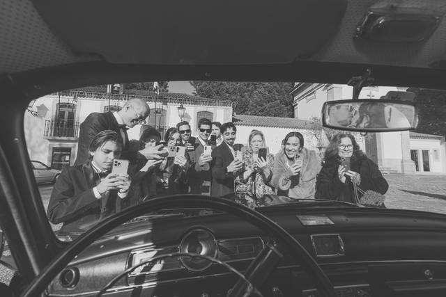 Noivos carro