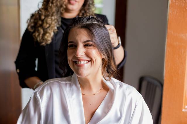 Noiva maquilhagem e penteado
