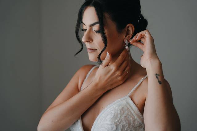 Noiva maquilhagem e penteado