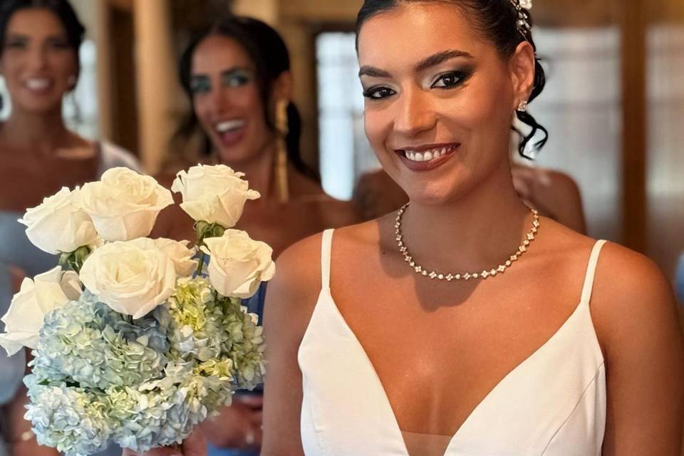 Noiva maquilhagem e penteado